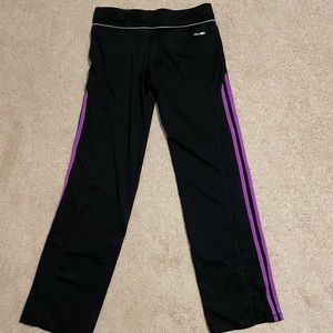 Purple adidas track pants